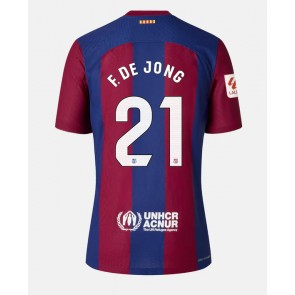 Barcelona Frenkie de Jong #21 Hjemmebanetrøje Dame 2023-24 Kort ærmer